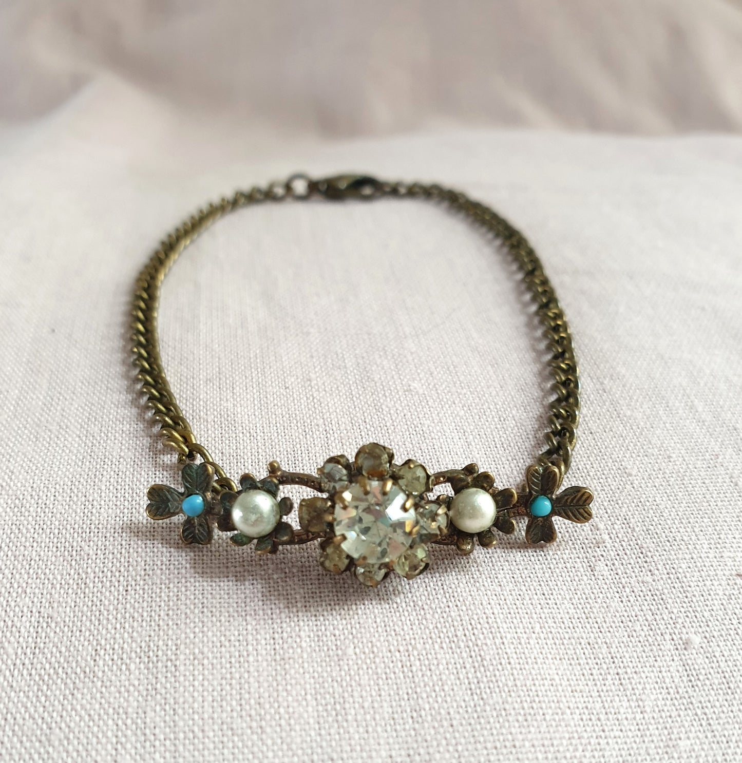 Pretty Dainty Bronze Tone Bracelet. Recycled Jewellery.