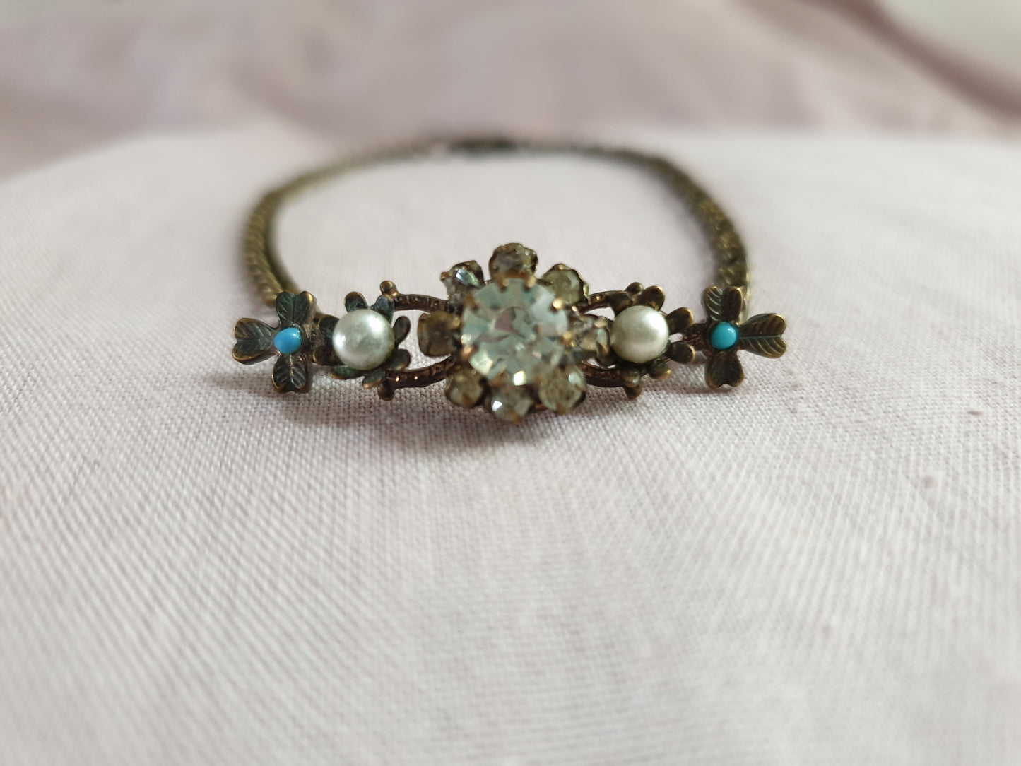 Pretty Dainty Bronze Tone Bracelet. Recycled Jewellery.