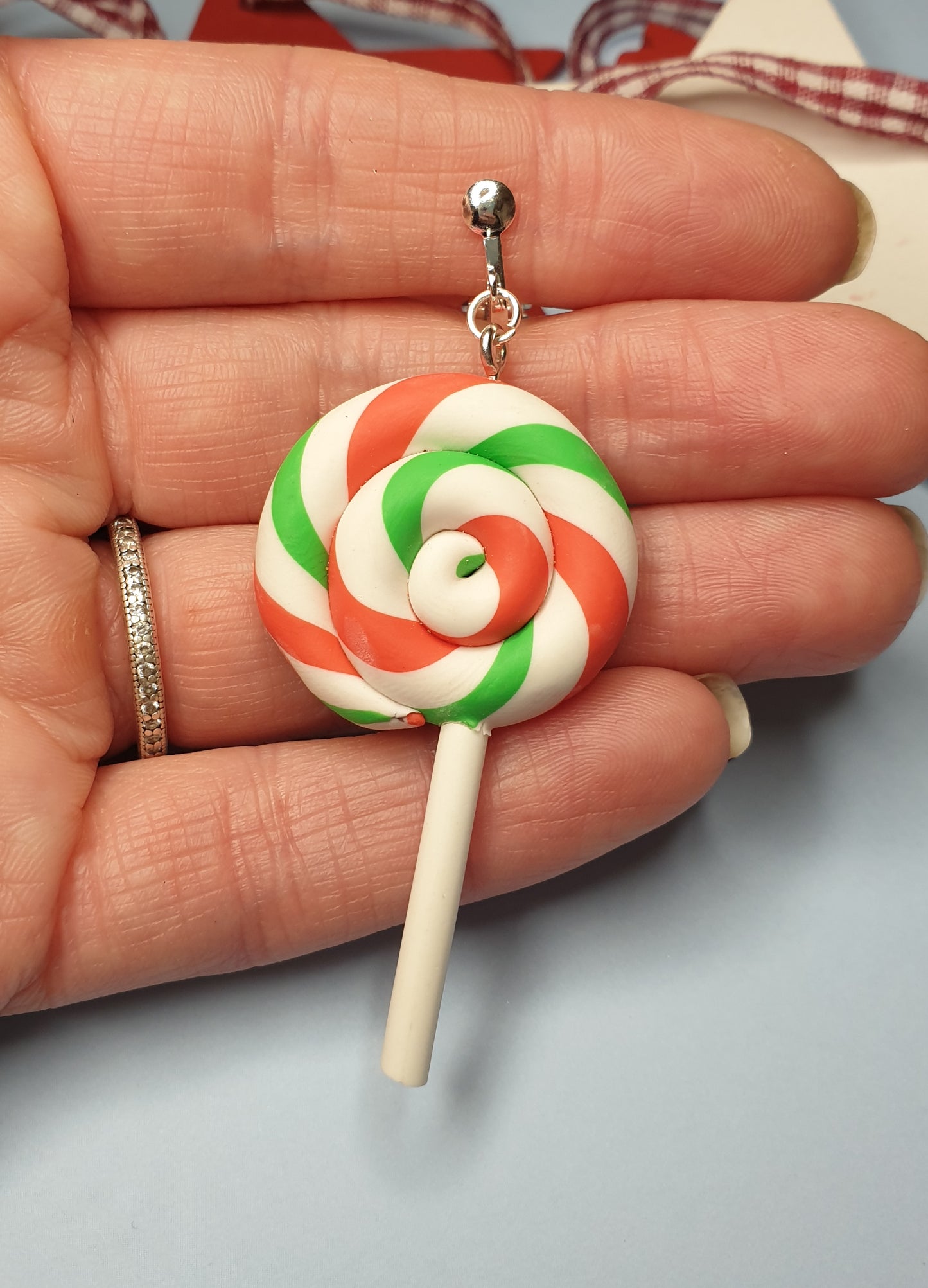 Christmas Lollipop Necklace and Earrings Set. Christmas Jewellery. Quirky Christmas. Nickel Free or Clip Ons