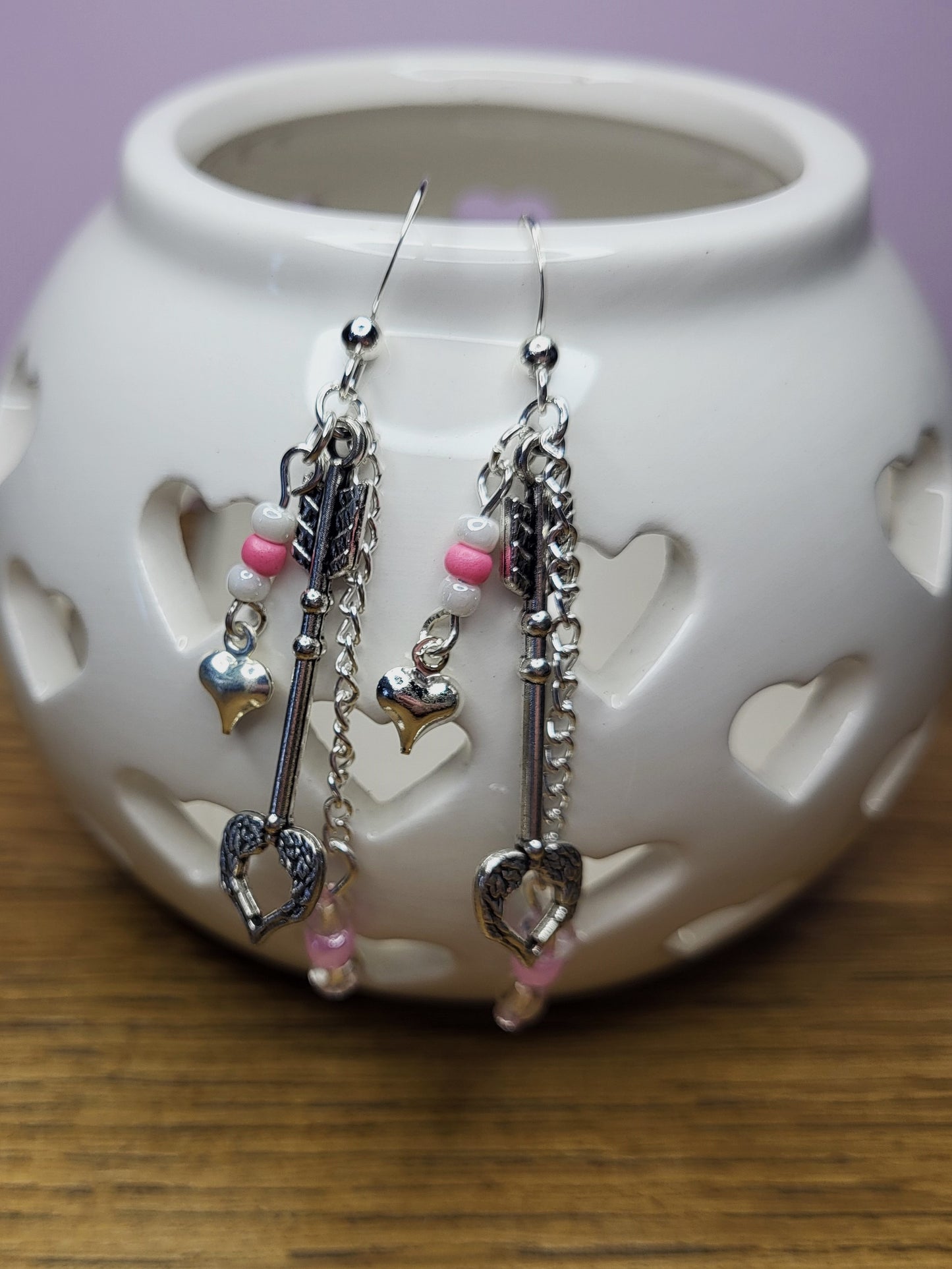 Silver Tone Multistrand Arrow Earrings. One of a Kind. Nickel Free Wires or Clip On