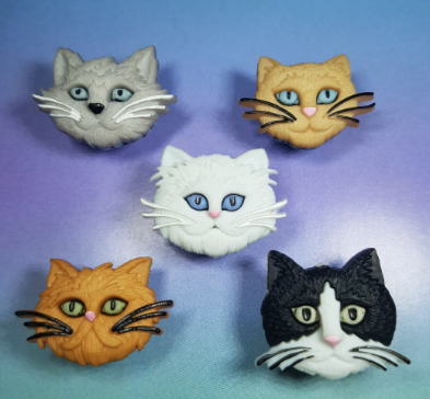 Cat Face / Head Pins. Kitty, Feline Lapel Pin, Hat Pin. Cute Stocking Filler, Cat Lover