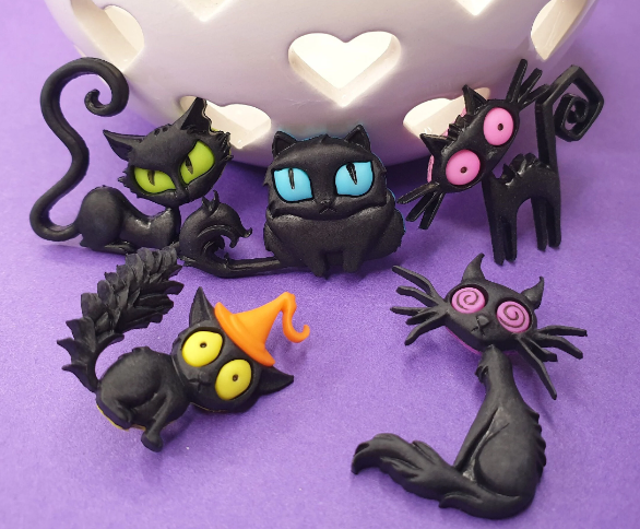 Black Cat Pins. Spooky Pin. Cat Lover Gift. Halloween Jewellery