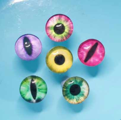 Glass Eye Stud Earrings. Cats Eye. Eye Ball. Hypoallergenic, Allergy, Lead, Nickel Free. Gift. Spooky, Halloween, Unusual