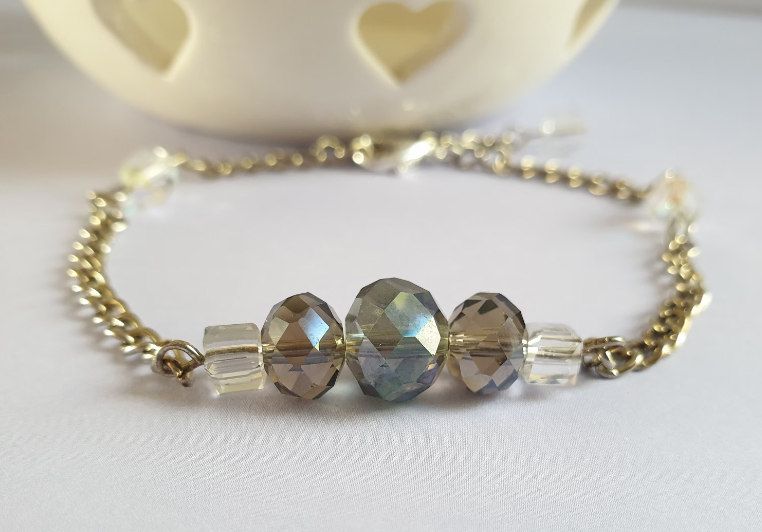 Silver Tone Bracelet with Bead Detail. Recycled One of a Kind Piece