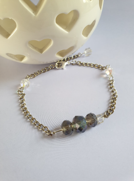 Silver Tone Bracelet with Bead Detail. Recycled One of a Kind Piece