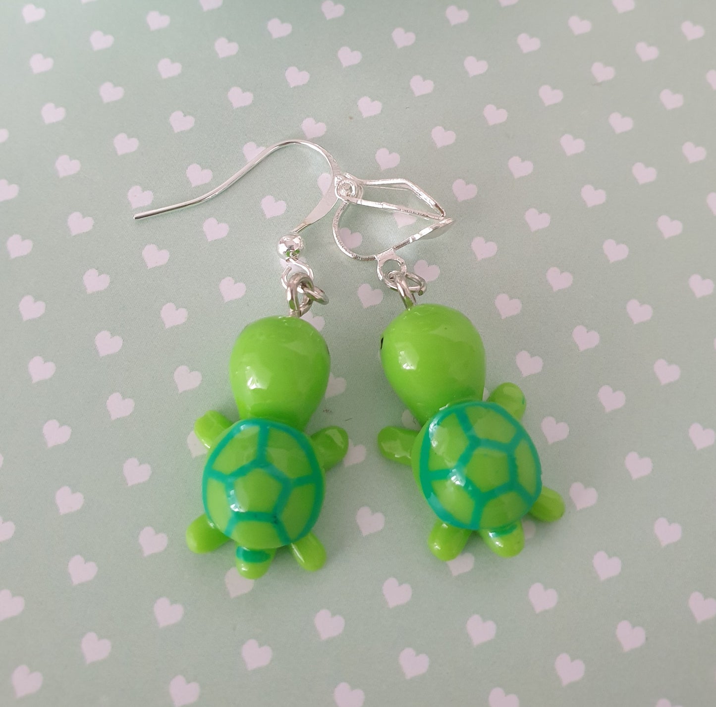 Green Turtle Earrings. Turtle Earrings. Tortoise Earrings. Nickel Free Earrings. Clip On Earrings. Turtle Lover. Turtle Gift. Tortoise Gift