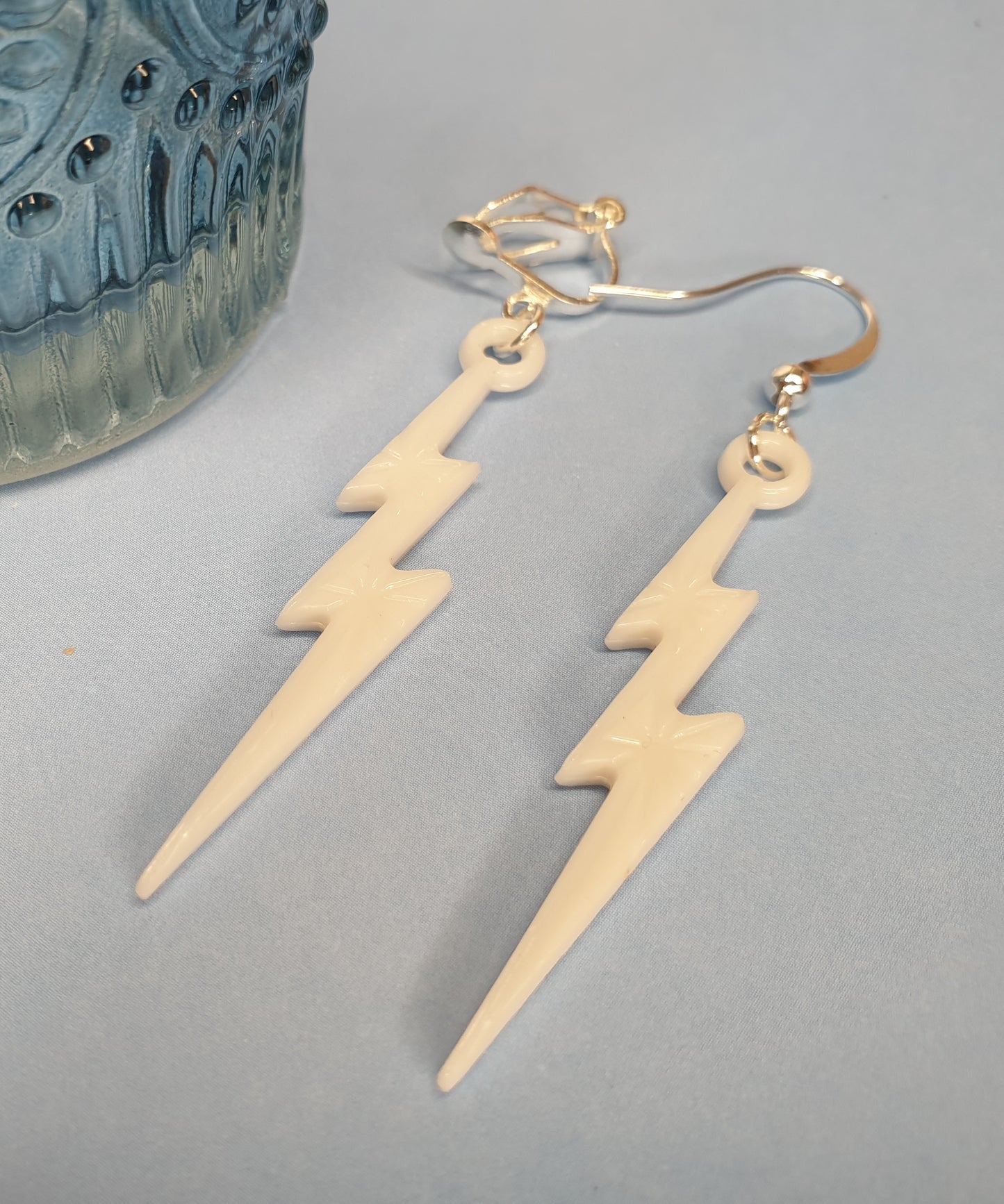 Lightning Bolt Earrings. Emo, Goth, Quirky Earrings. Zig Zag. Hypoallergenic, Nickel and Allergy Free. Clip Ons