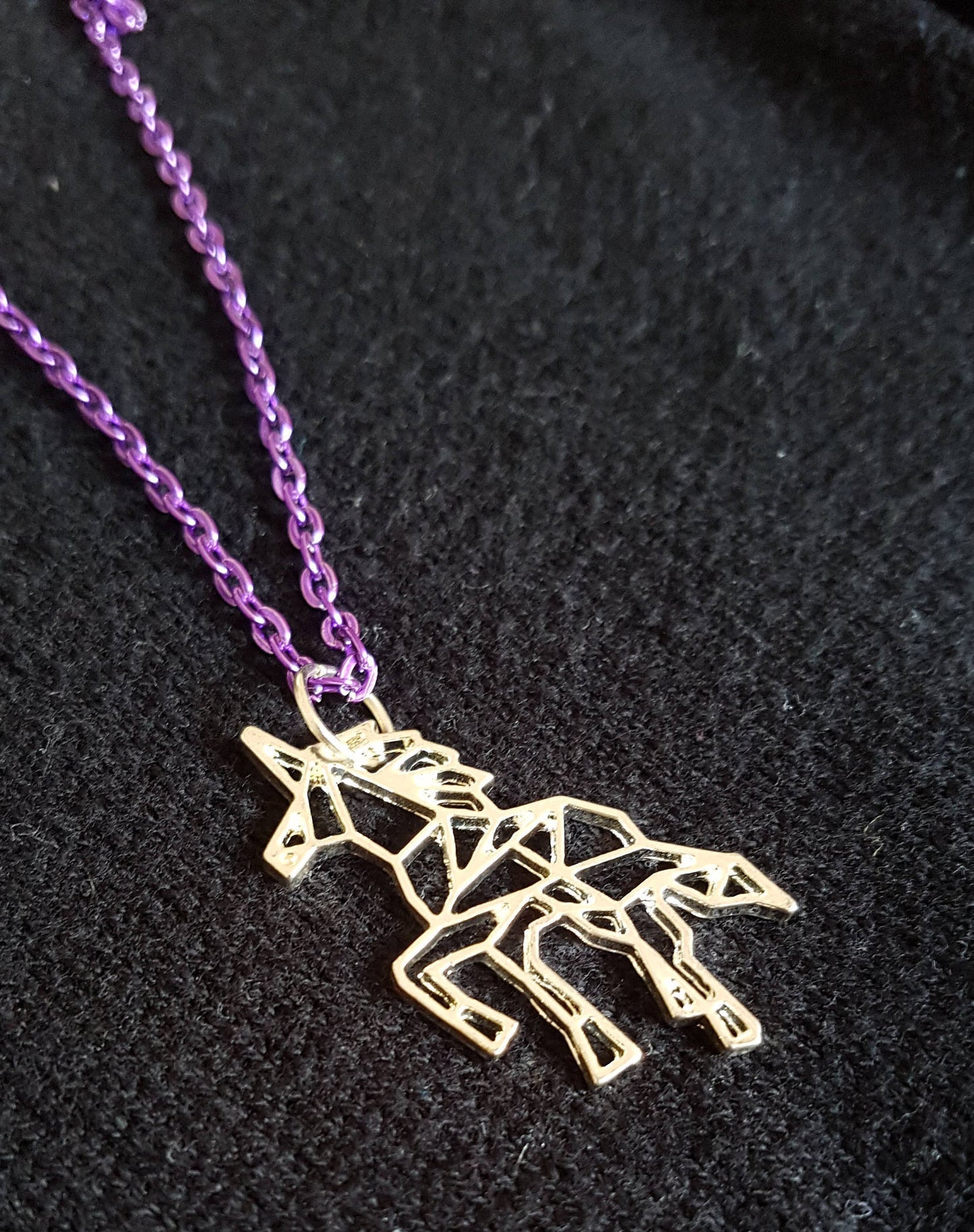 Geometric Unicorn Pendant with Chain, Necklace Stocking Filler Mothers Day