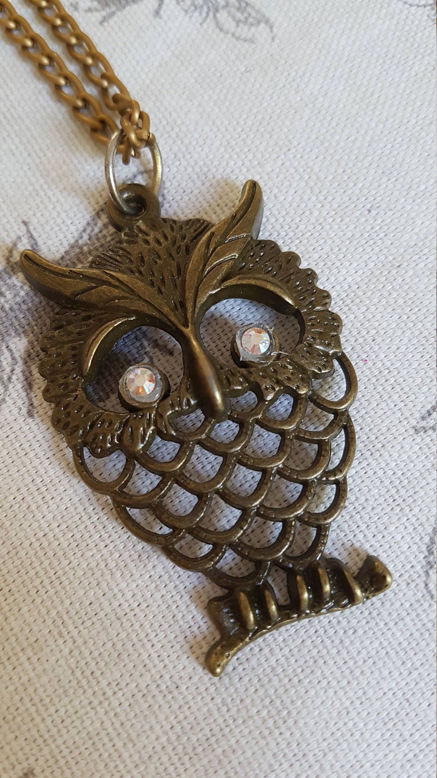 Bronze Tone Owl Pendant and Chain Necklace  Stocking Filler Mothers Day
