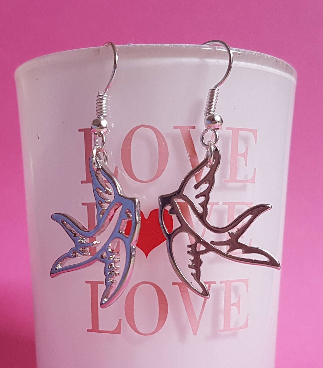 Swallow or Flamingo Earrings Birds, Clip On, Hypoallergenic, Lead Nickel Allergy Free Traditional Tattoo Flamingos Mothers Day