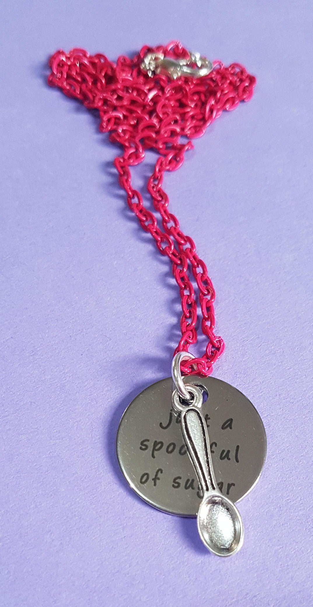 Mary Poppins 'Just A Spoonful of Sugar' Necklace, Pendant and Chain Disney Stocking Filler