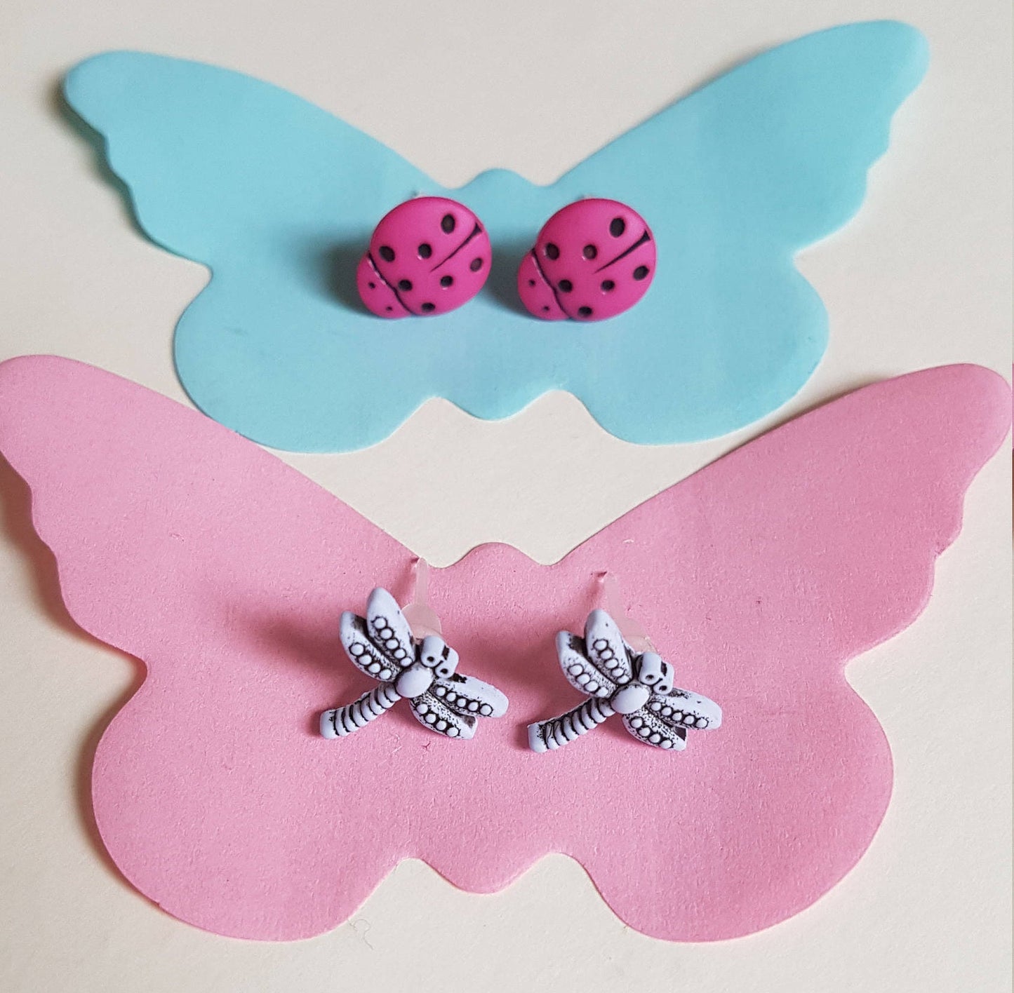 Allergy Free Bee, Ladybird/Lady Bug, Leaf, Acorn, Dragonfly Stud Earrings. Hypoallergenic Stocking Filler