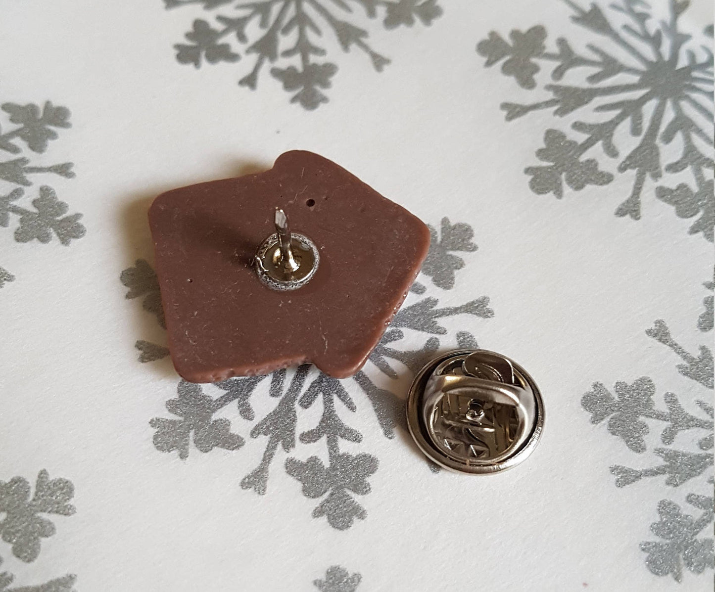 Gingerbread House Pin. Christmas, Xmas, Food, Cookie. Pin Badge, Lapel Pin, Hat Pin, Brooch Stocking Filler