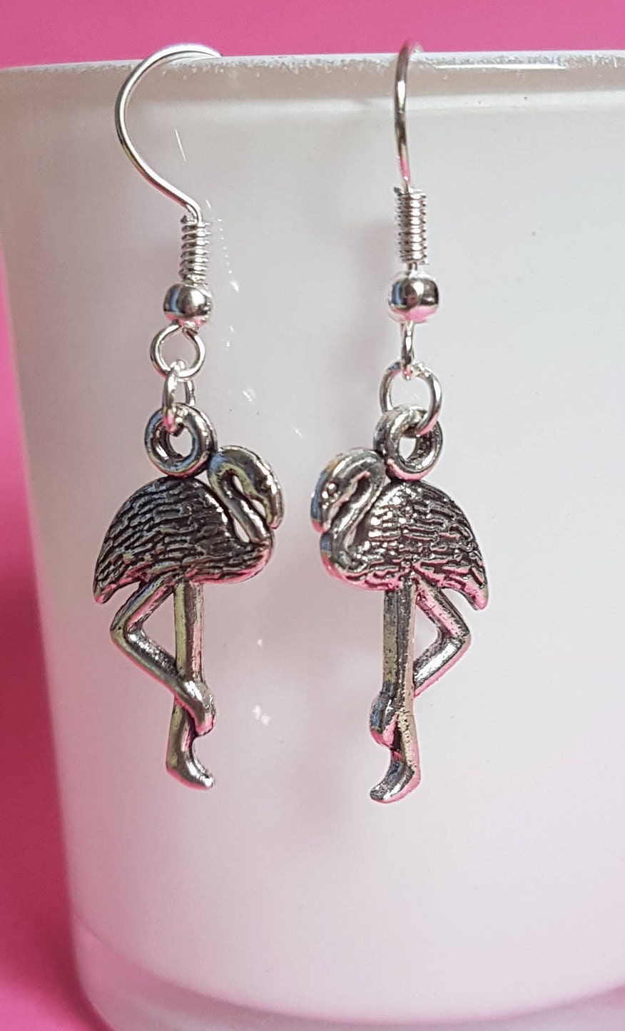 Swallow or Flamingo Earrings Birds, Clip On, Hypoallergenic, Lead Nickel Allergy Free Traditional Tattoo Flamingos Mothers Day