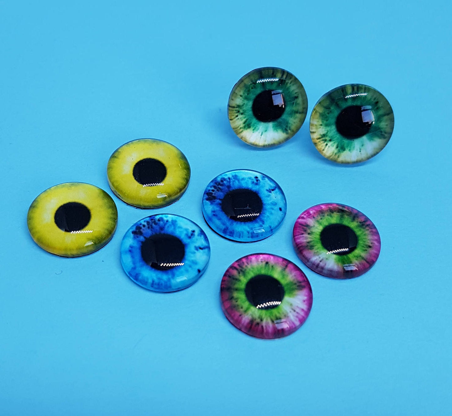 Glass Eye Stud Earrings. Cats Eye. Eye Ball. Hypoallergenic, Allergy, Lead, Nickel Free. Gift. Spooky, Halloween, Unusual