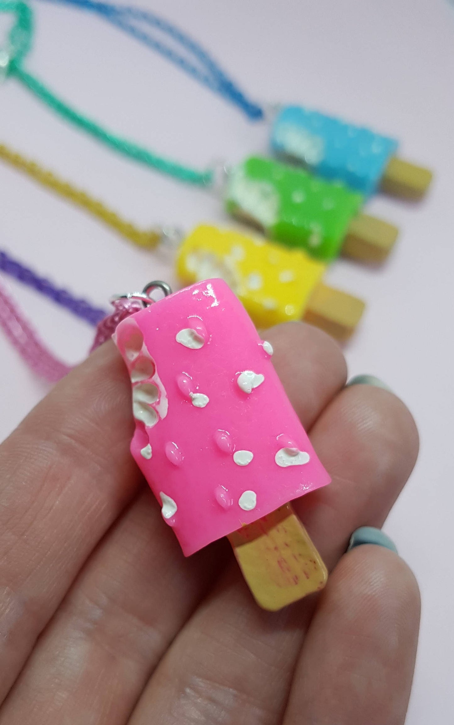 Ice Cream, Ice Lolly, Popsicle Necklace.  Pendant and Chain. Summer, Food, Foodie