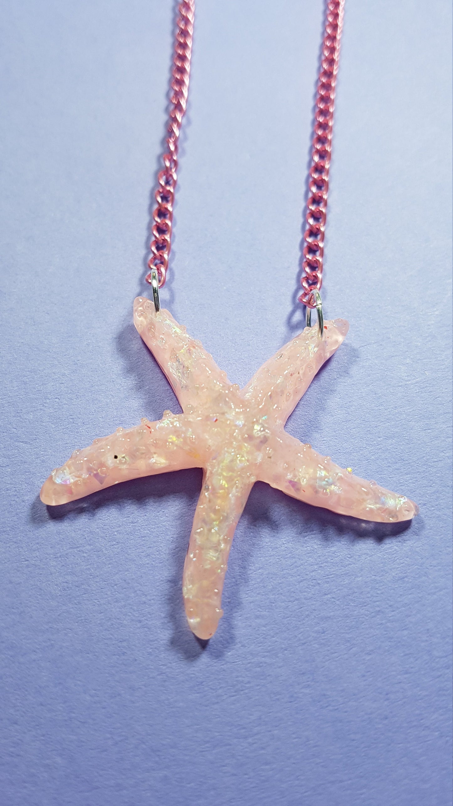 Pastel Shade Starfish Bib Style Necklace - Purple/Lilac, Pink, Yellow, Green. Clear/White Perfect for Summer! Fish, Sea Life, Beach, Mermaid