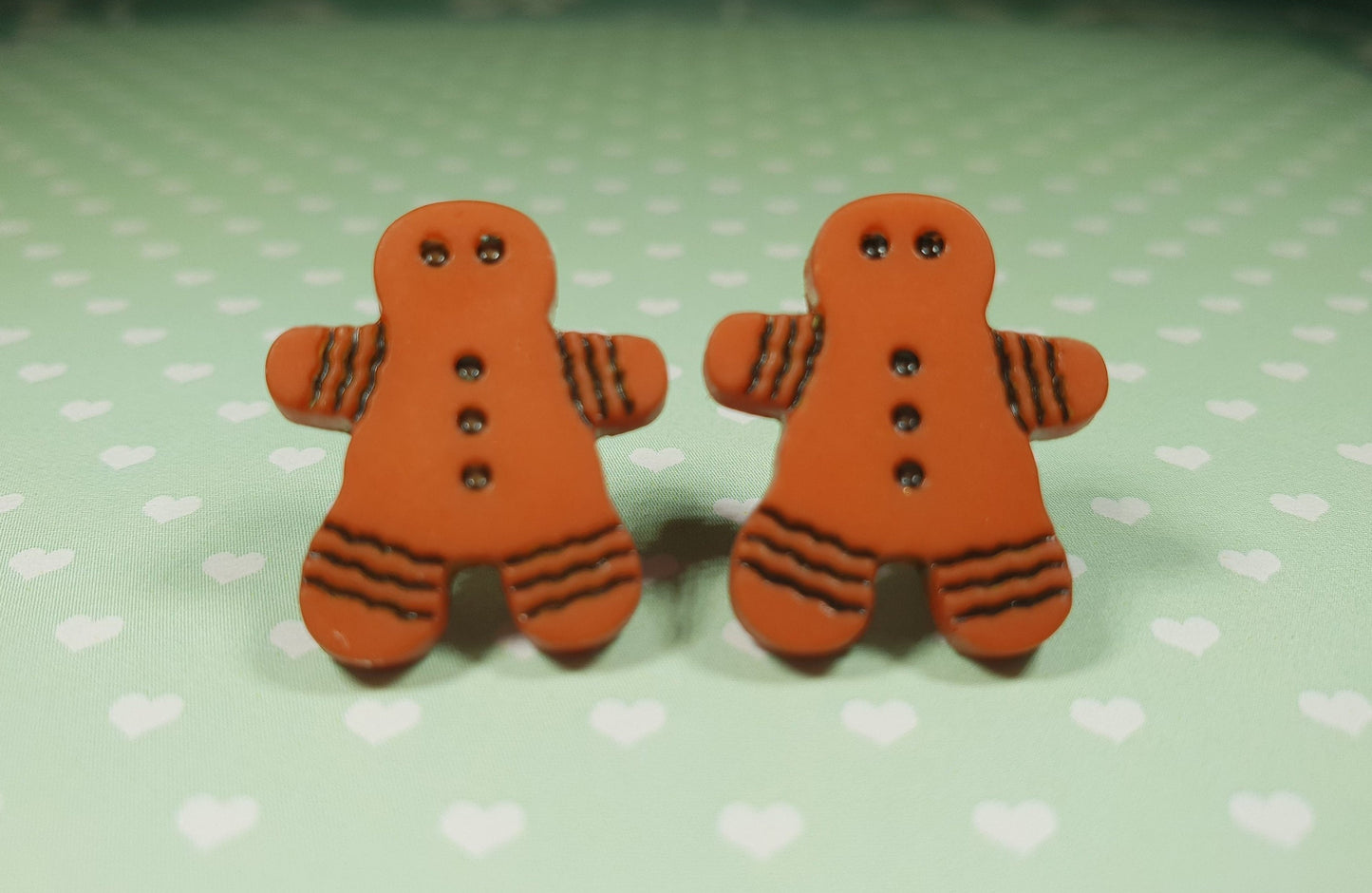 Gingerbread Man Studs, Christmas Earrings, Cookie, Hypoallergenic, Allergy, Nickel, Lead Free, Cute Gift, Stocking Filler