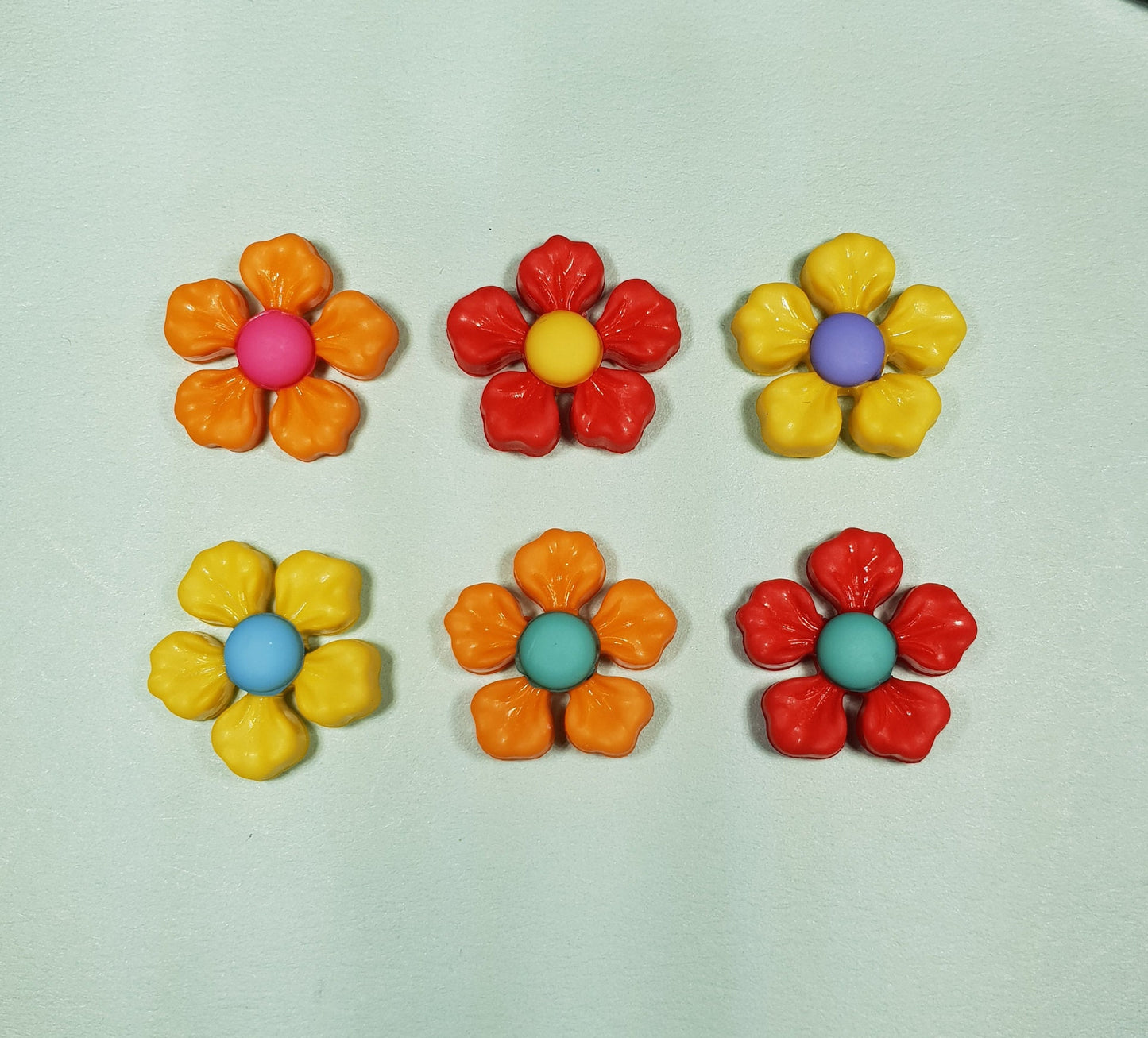 Colourful Flower Stud Earrings. Bright Rainbow Colours, Hypoallergenic, Allergy, Lead, Nickel Free. Mothers Day Gift
