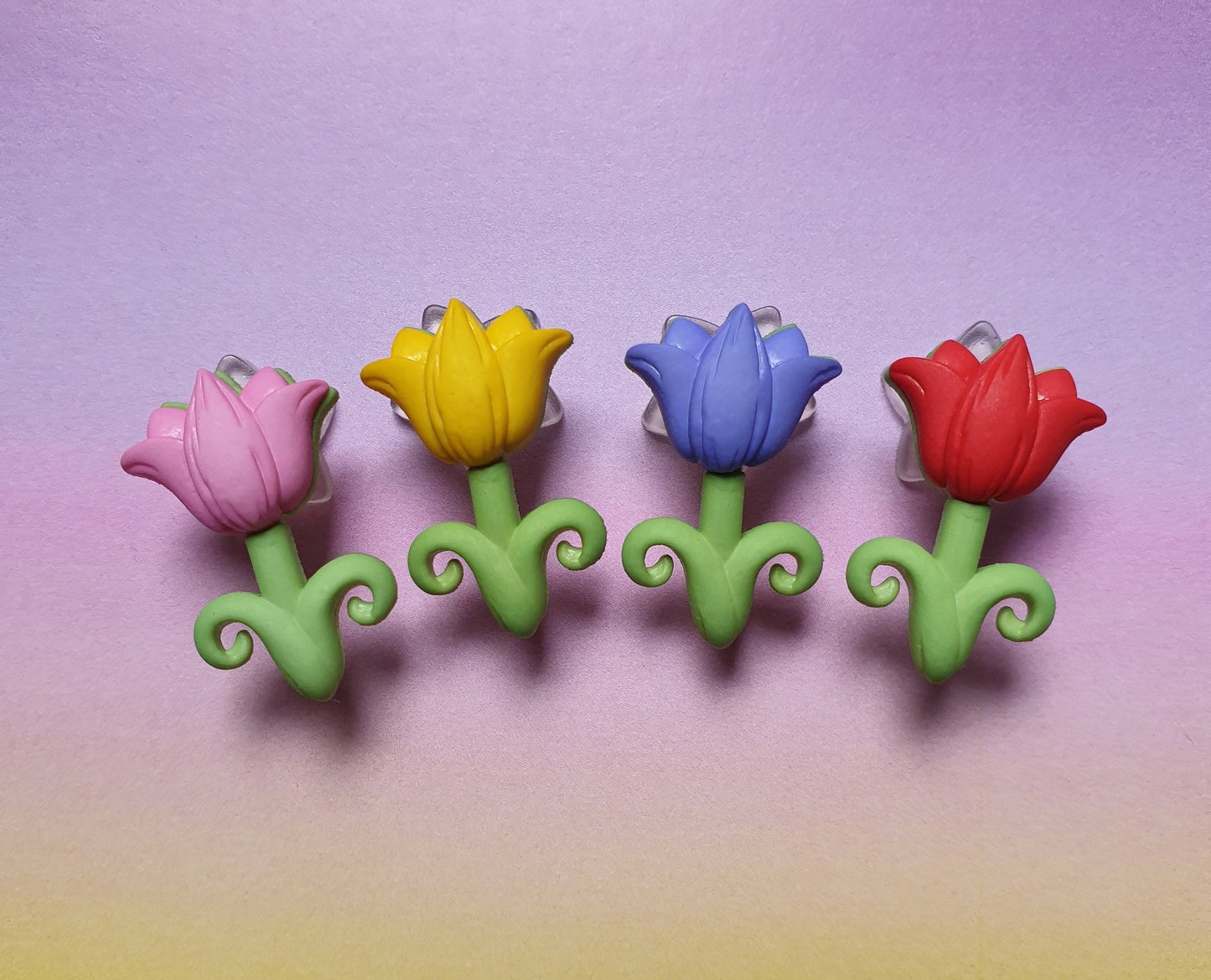 Pretty Tulip Flower Lapel Pin, Pin Badge, Hat Pin, Bag Pin. Spring, Pink, Red, Blue, Yellow. Gift, Daffodil