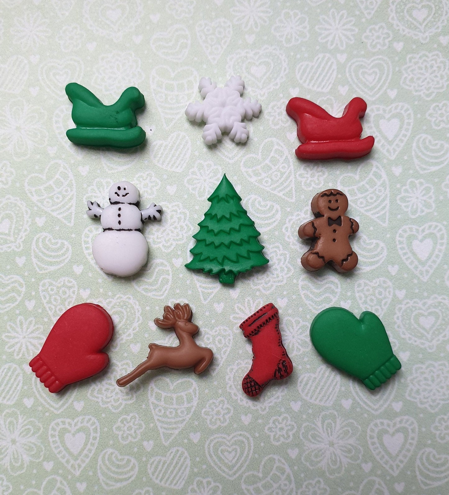 Assorted Small Christmas Stud Earrings Hypoallergenic, Allergy Lead Nickel Free. Xmas Gingerbread Men, Reindeer, Snowmen Sleigh, Stockings