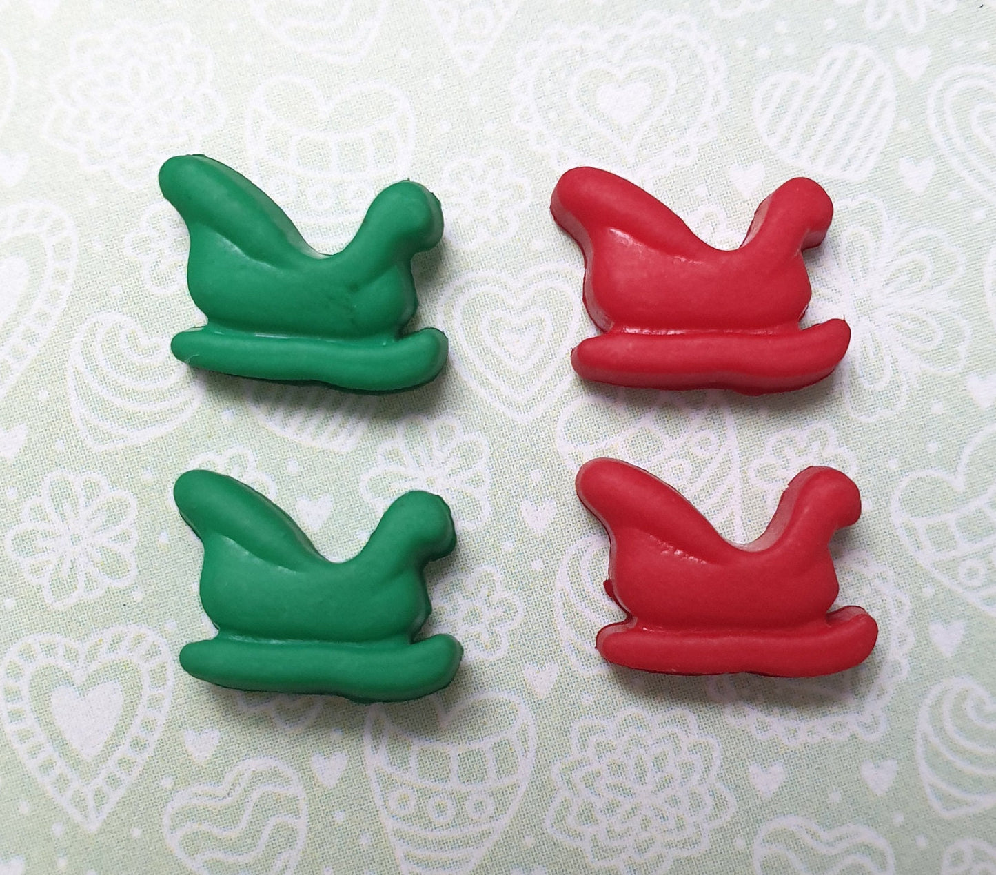 Assorted Small Christmas Stud Earrings Hypoallergenic, Allergy Lead Nickel Free. Xmas Gingerbread Men, Reindeer, Snowmen Sleigh, Stockings