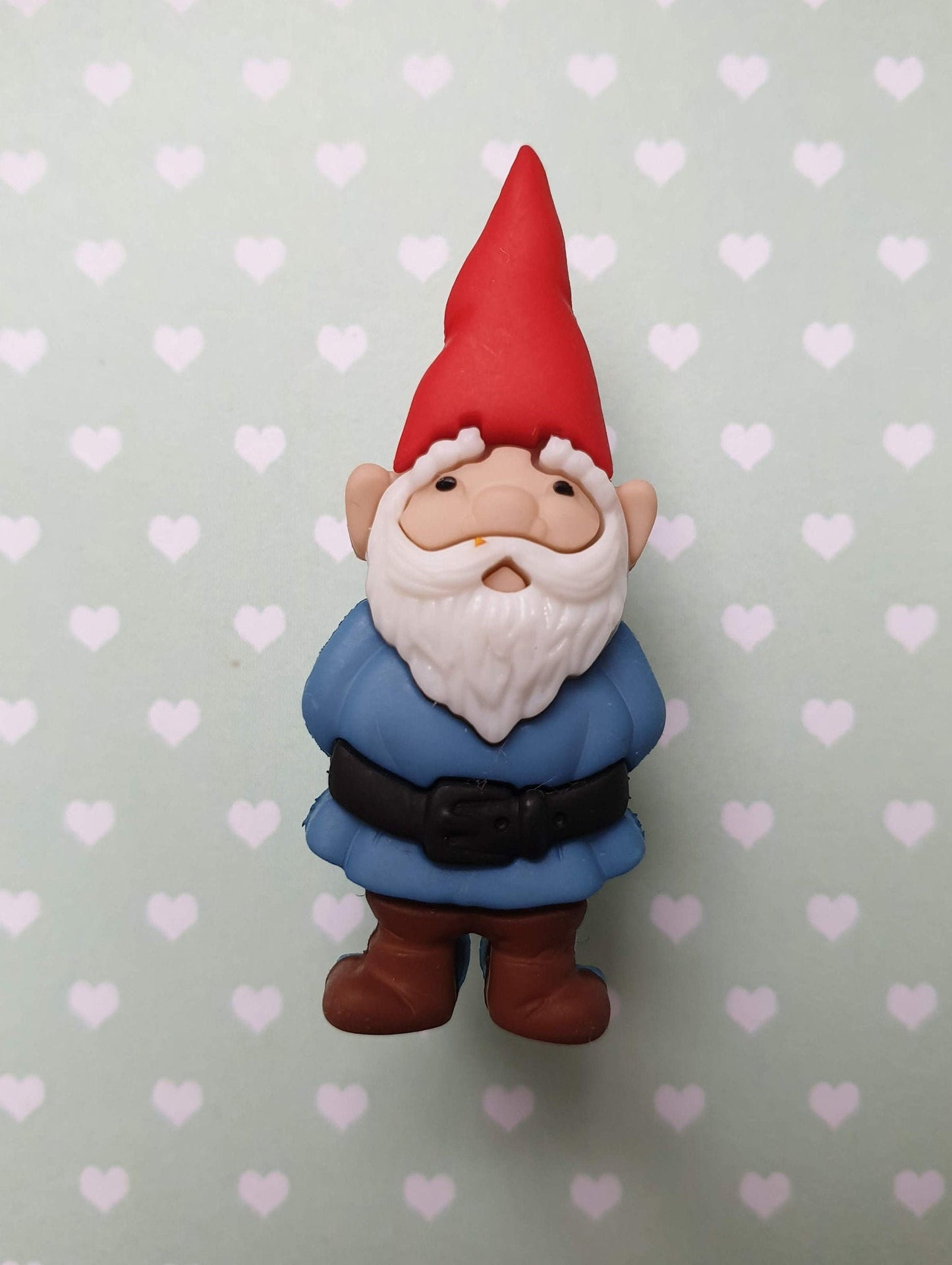 Garden Gnome Pin Badge. Yellow, Green, Blue. Gift, Cute Little Man, Gardener, Gardening. Lapel, Hat, Bag Pin