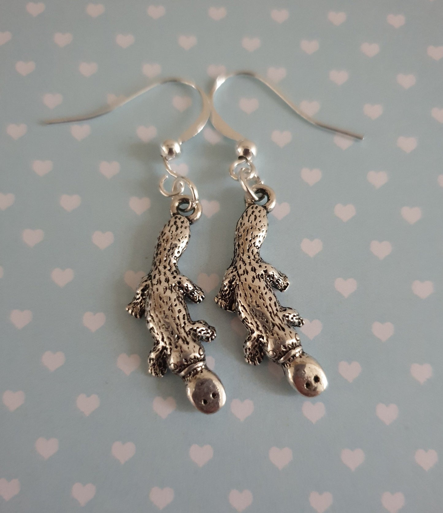 Duck Billed Platypus or Koala Earrings, Silver. Animals, Australia, Gift. Clip On, Hypoallergenic, Allergy, Lead, Nickel Free
