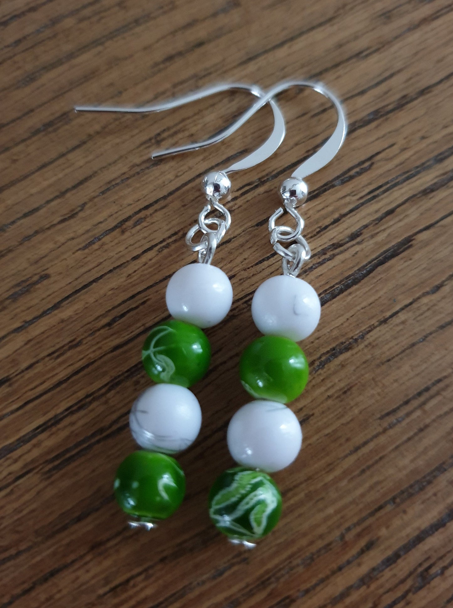 Multicoloured Drawbench Beaded Earrings. Blue, Red, Pink, Green, White, Turquoise. Clip On, Hypoallergenic, Allergy, Lead, Nickel Free