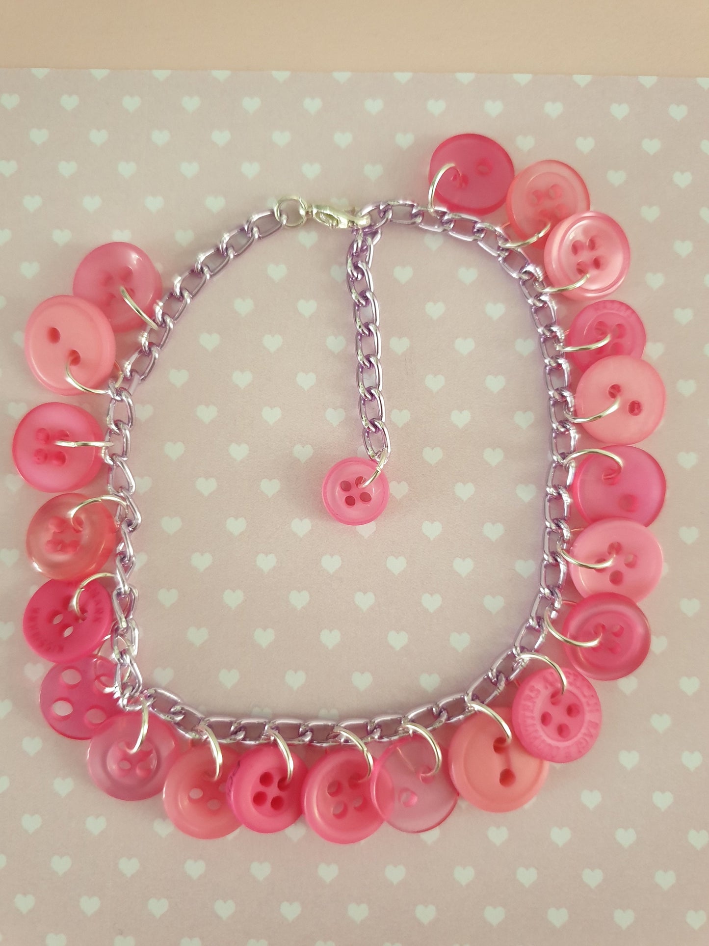 Pink Button Charm or Link Bracelet