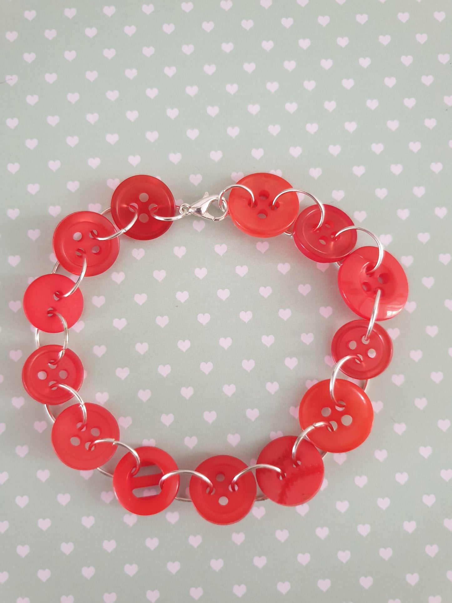 Orange Button Charm or Link Bracelet