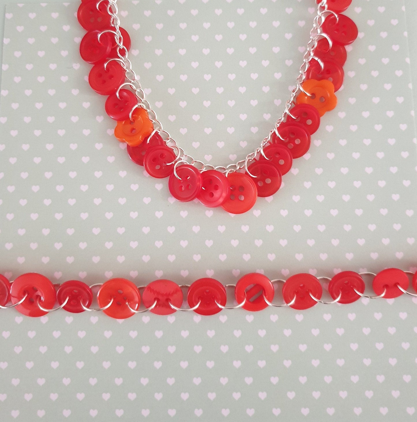 Orange Button Charm or Link Bracelet