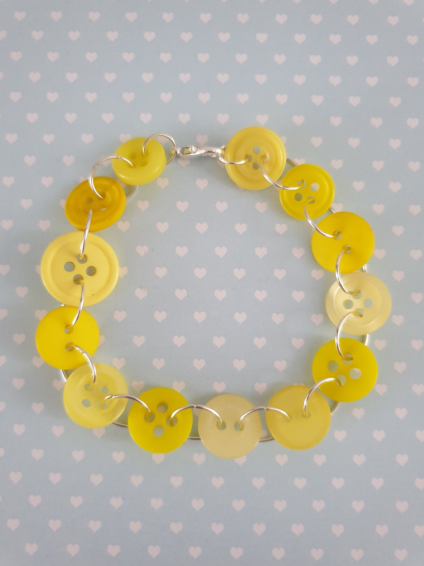 Yellow Button Charm or Link Bracelet