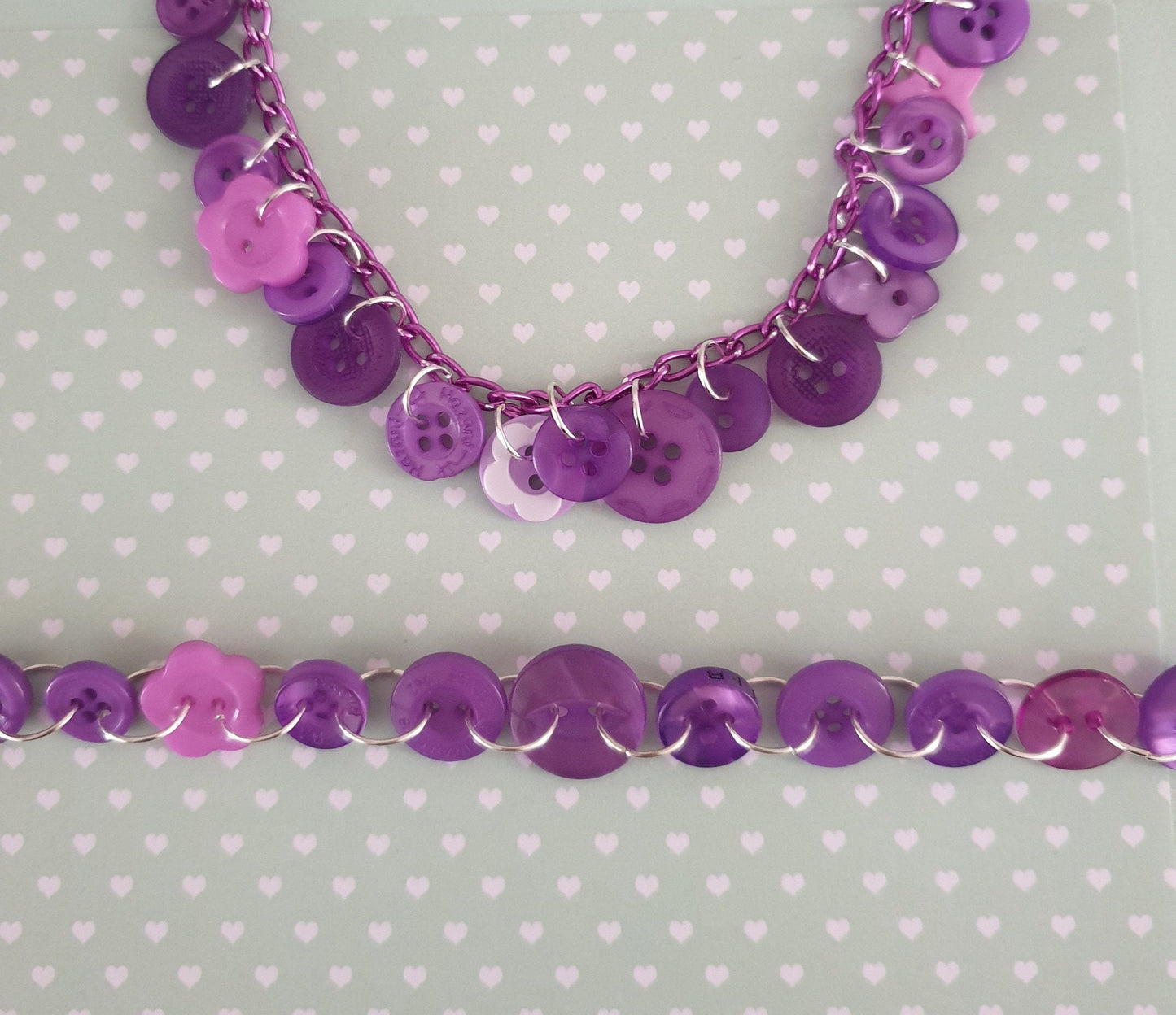 Purple Button Charm or Link Bracelet