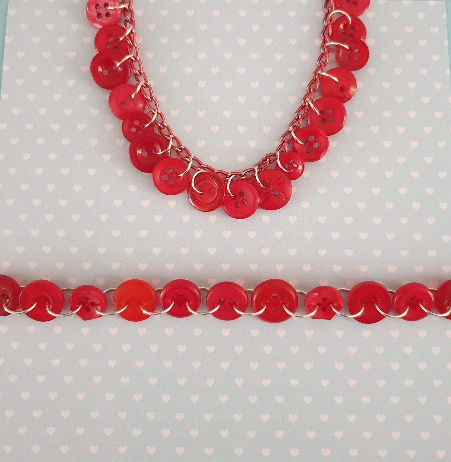 Red Button Charm or Link Bracelet
