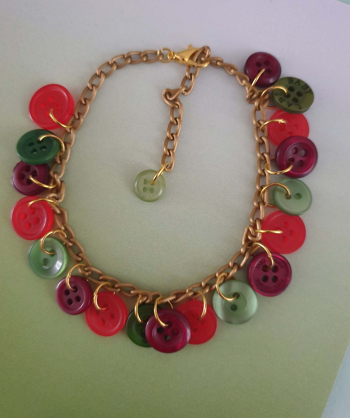 Tri Colour Button Charm Bracelet. Red, White and Blue. Pink, White and Purple. Autumn, Fall, Autumnal, Summer