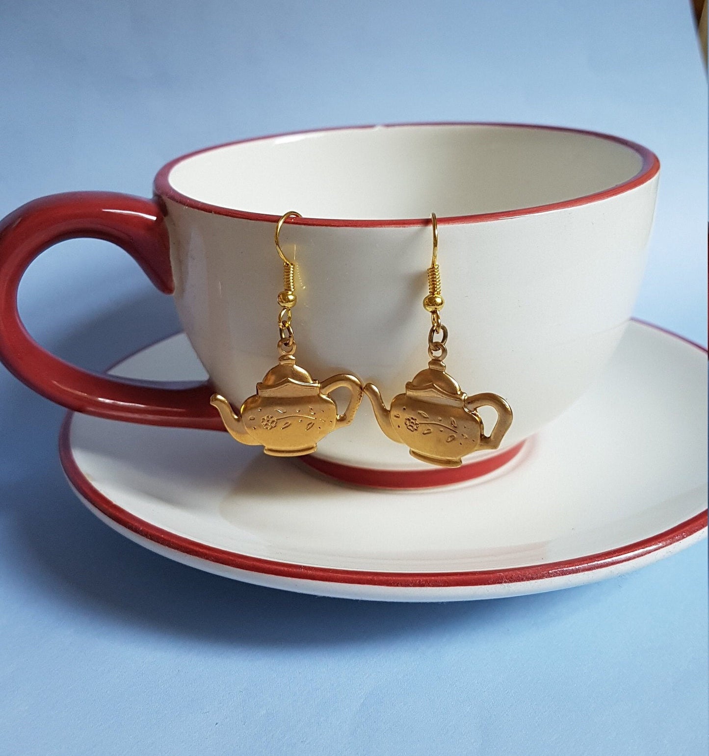 Cupcake, Cook Book, Tea Pot, Baking Set Earrings Recipe, Cooking, Food, Muffin, Cake,Silver. Hypoallergenic, Nickel Allergy Free Mothers Day