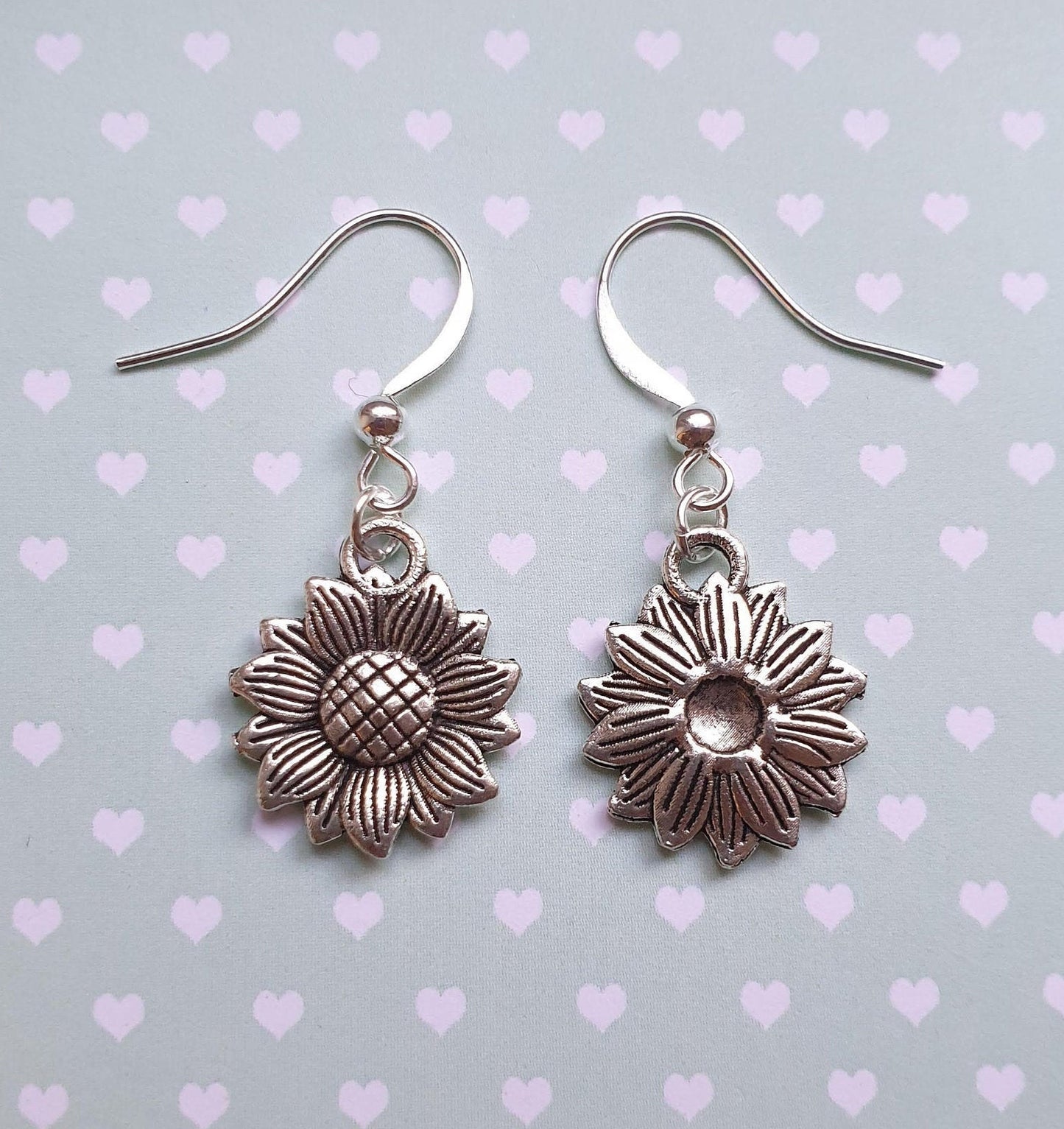 Flower Earrings, Sunflower, Rose, Forget Me Not Silver. Summer, Flowers, Gift, Floral. Clip On, Hypoallergenic, Allergy, Lead, Nickel Free