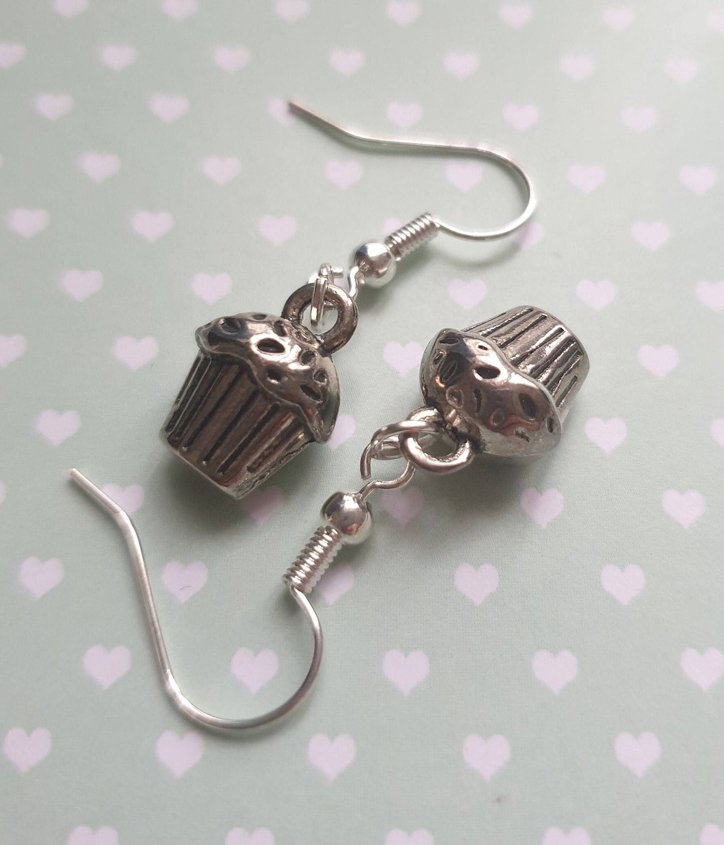 Cupcake, Cook Book, Tea Pot, Baking Set Earrings Recipe, Cooking, Food, Muffin, Cake,Silver. Hypoallergenic, Nickel Allergy Free Mothers Day