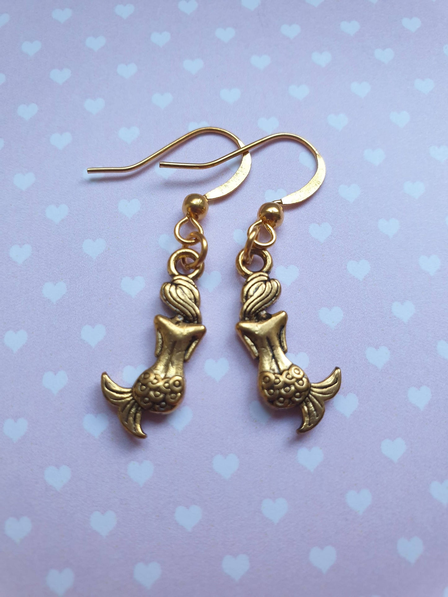 Mermaid, Unicorn or Pegasus Earrings. Novelty, Fantasy, Gold, Silver Unusual Lead Nickel Free Hypoallergenic Allergy