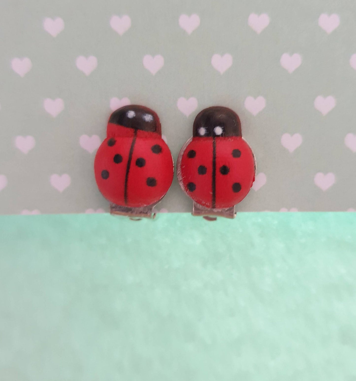 Small Ladybird Ladybug Stud Earrings. Clip On, Hypoallergenic, Allergy, Nickel, Lead Free. Wildlife, Insect, Animals, Garden Creature, Bug