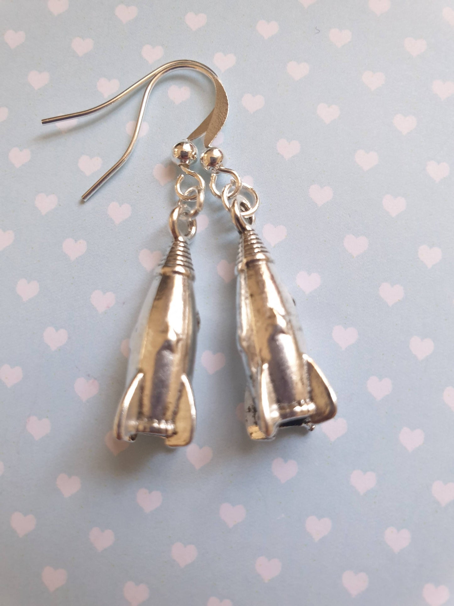 Small Silver Star Outline, Rocket and Planet Earrings. Space, Gift, Cute, Little. Clip On, Hypoallergenic, Allergy, Lead, Nickel Free