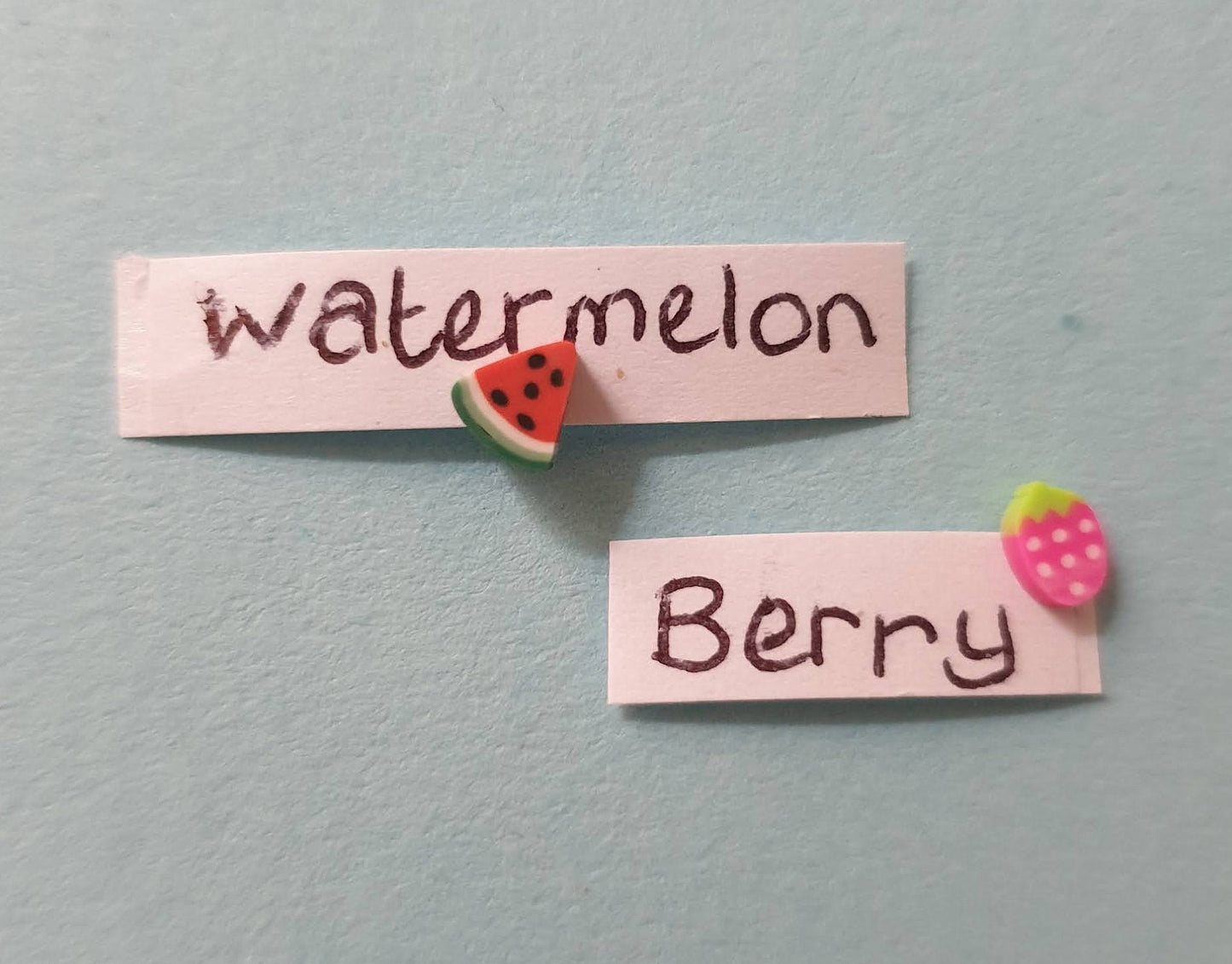 Tiny Novelty Stud Earrings. Cat, Bear, Cake, Fruit, Paw Print, Dog, Love Heart, Gift. Hypoallergenic, Allergy, Lead, Nickel Free