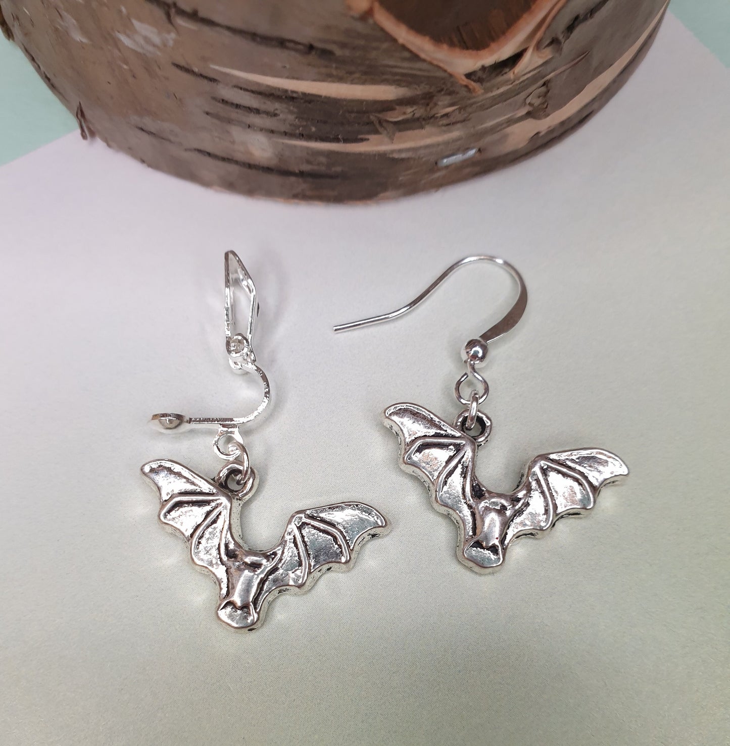 Hedgehogs, Foxes / Fox, Bat Earrings. Animal, Wildlife, Silver. Clip Ons, Hypoallergenic, Allergy, Lead, Nickel Free. Stocking Filler