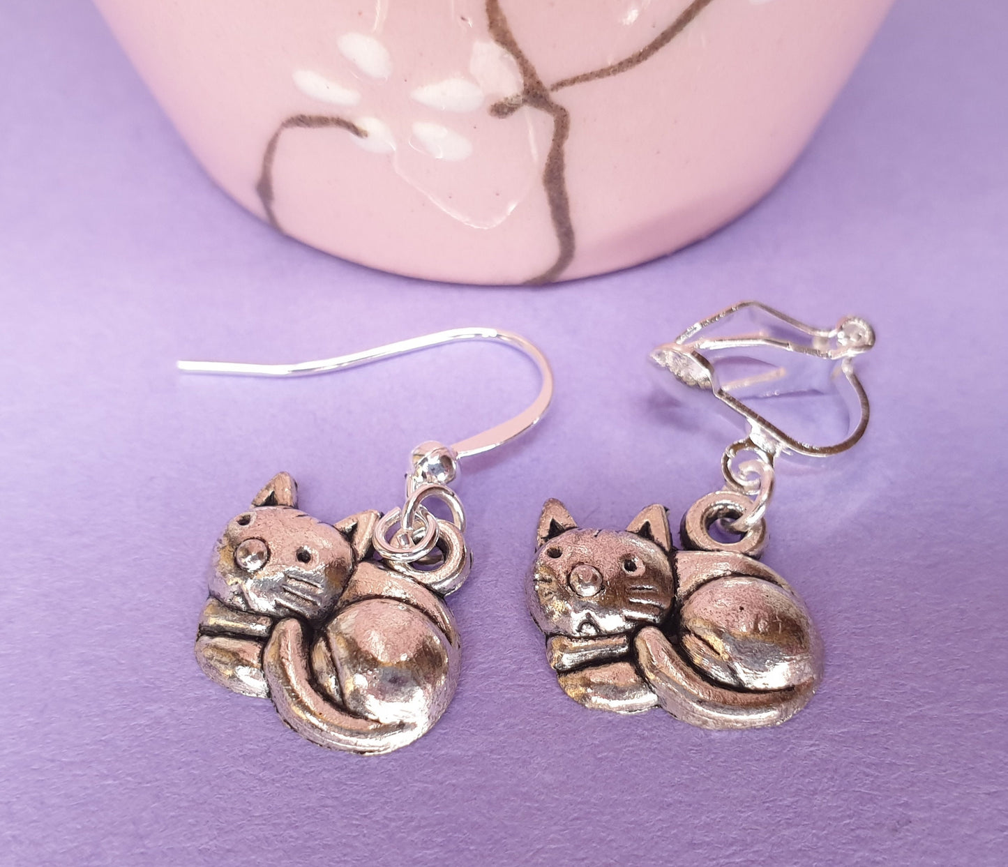 Guinea Pig /Cavy, Cat, Rabbit, Bunny, Mouse, Cats Drop Earrings, Clip Ons, Hypoallergenic, Allergy, Lead. Nickel Free, Mothers Day, Animal