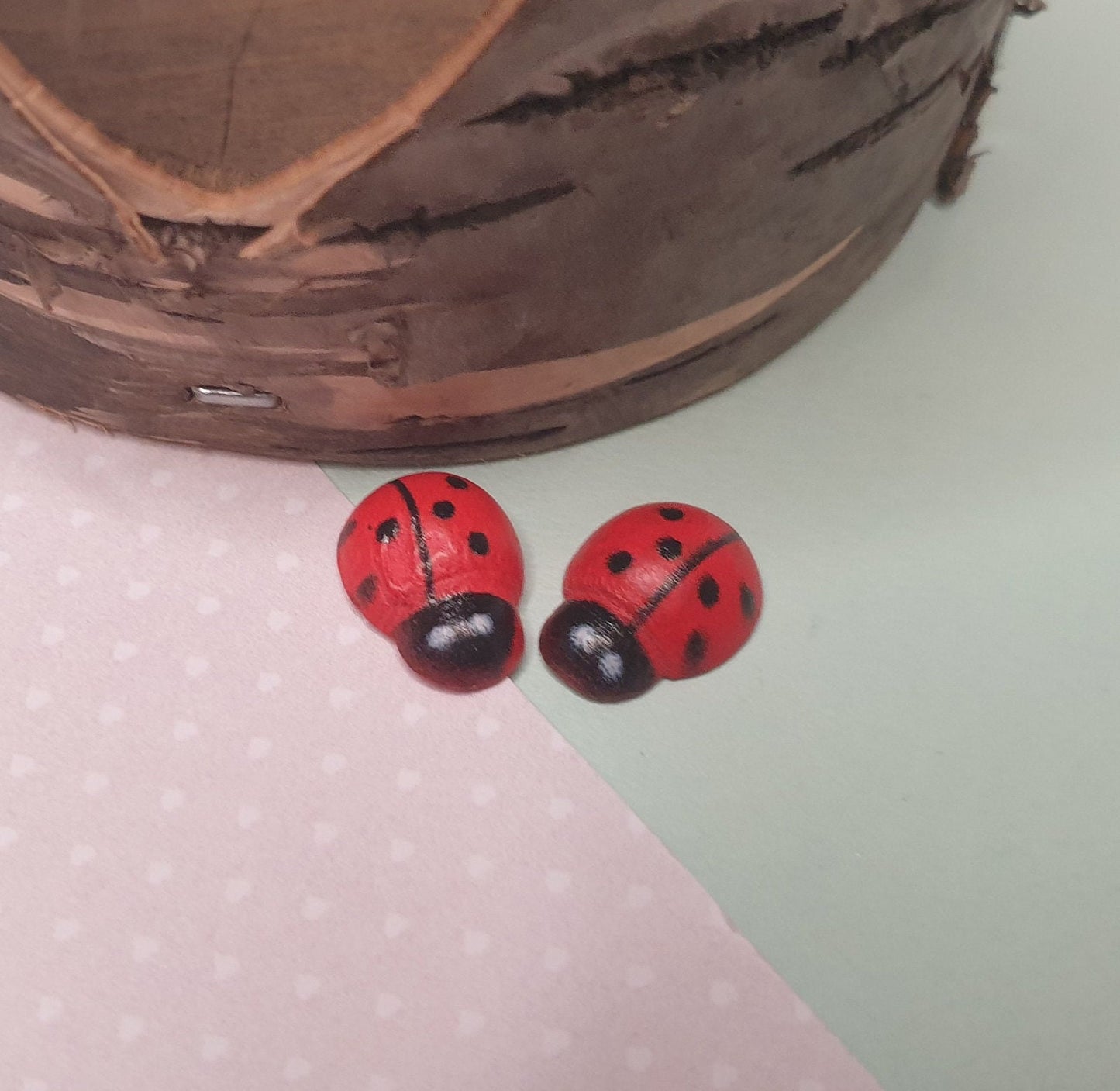 Small Ladybird Ladybug Stud Earrings. Clip On, Hypoallergenic, Allergy, Nickel, Lead Free. Wildlife, Insect, Animals, Garden Creature, Bug