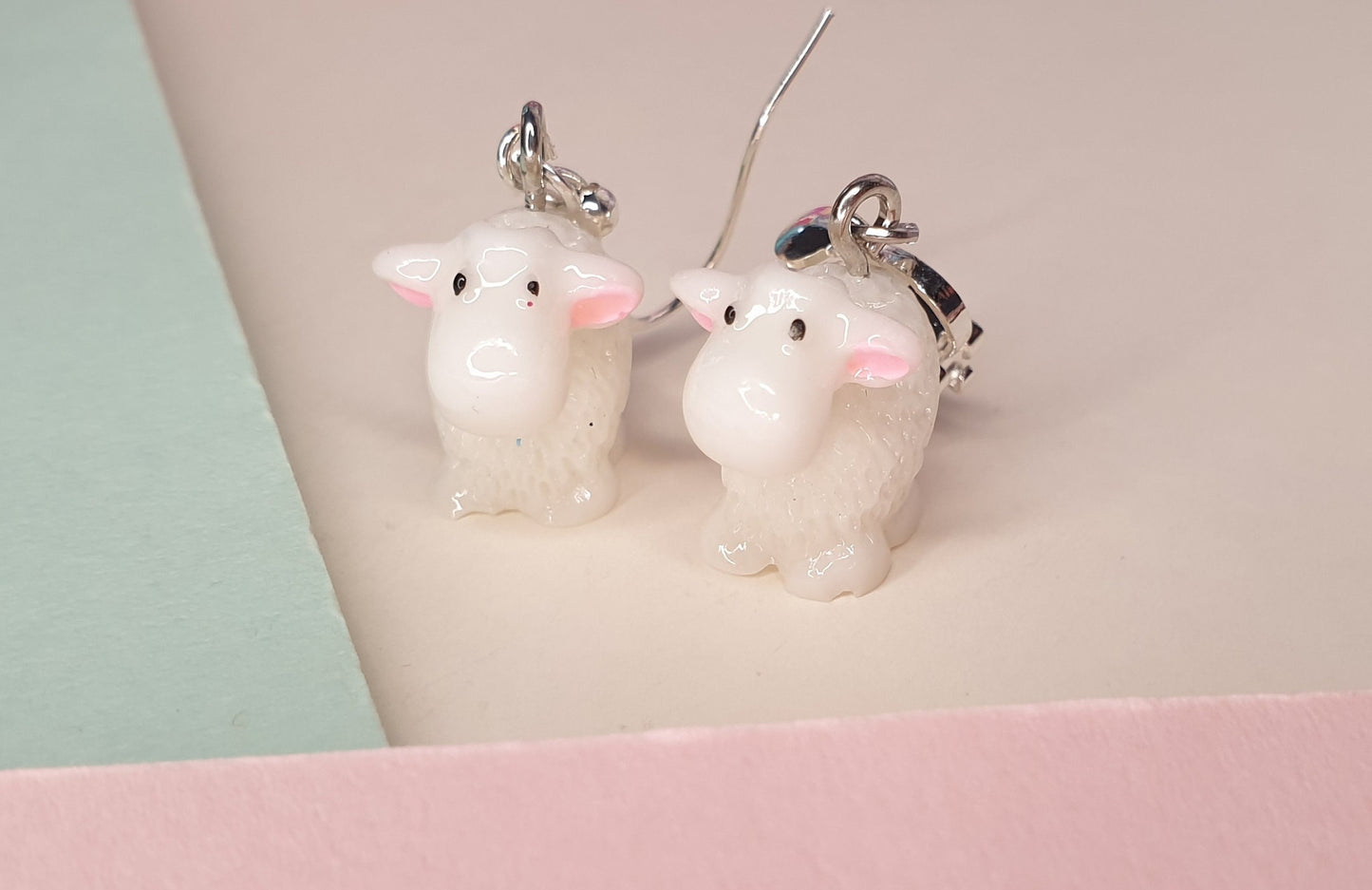 Cute 3D Sheep Earrings. Spring, Easter, Animal, Farm, Lamb. Clip On, Hypoallergenic, Allergy, Lead, Nickel Free