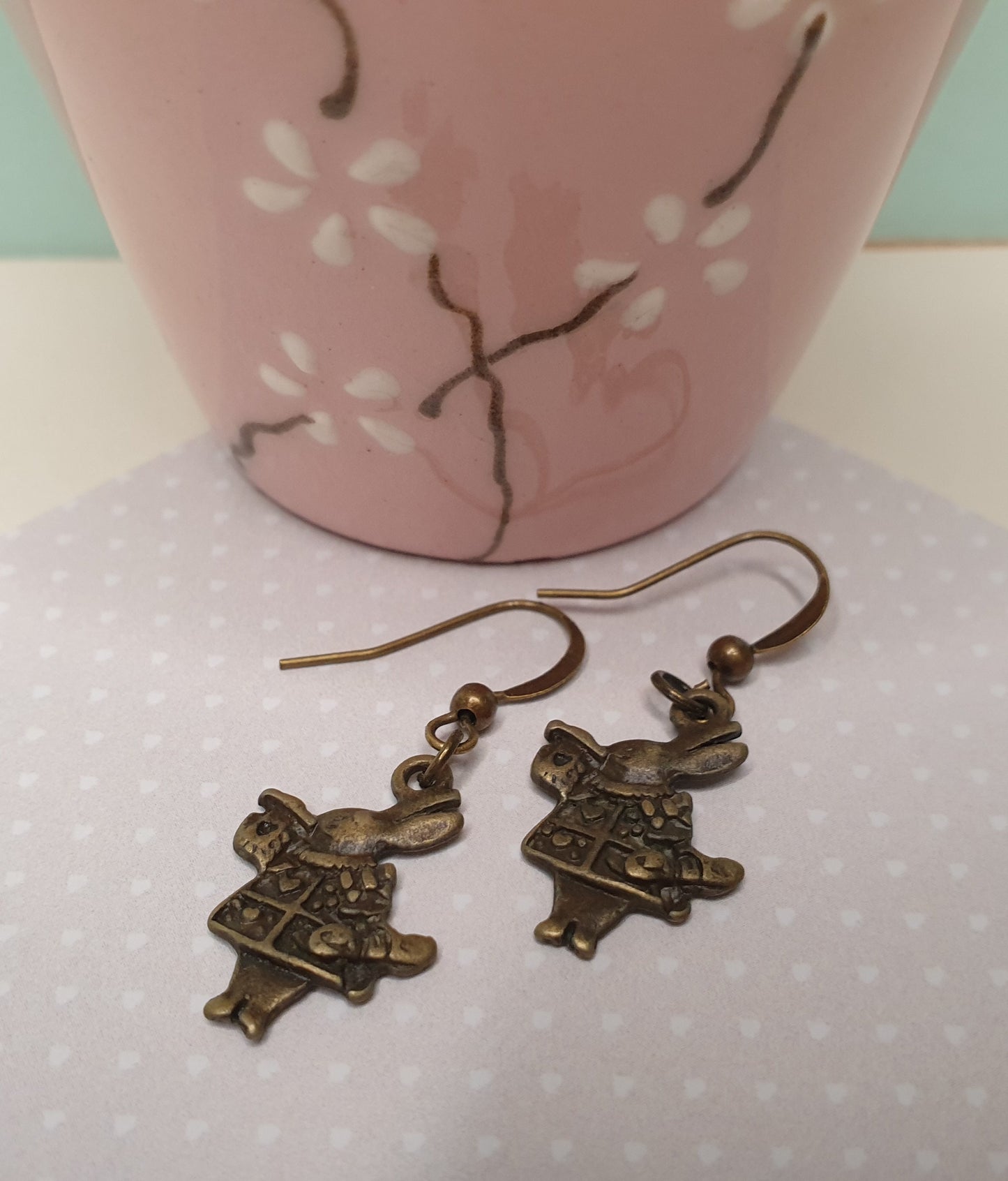 Rabbit Earrings in Bronze Tone. Rabbits, Bunny, Bunnies, Easter. Hypoallergenic Wires, Allergy, Lead, Nickel Free