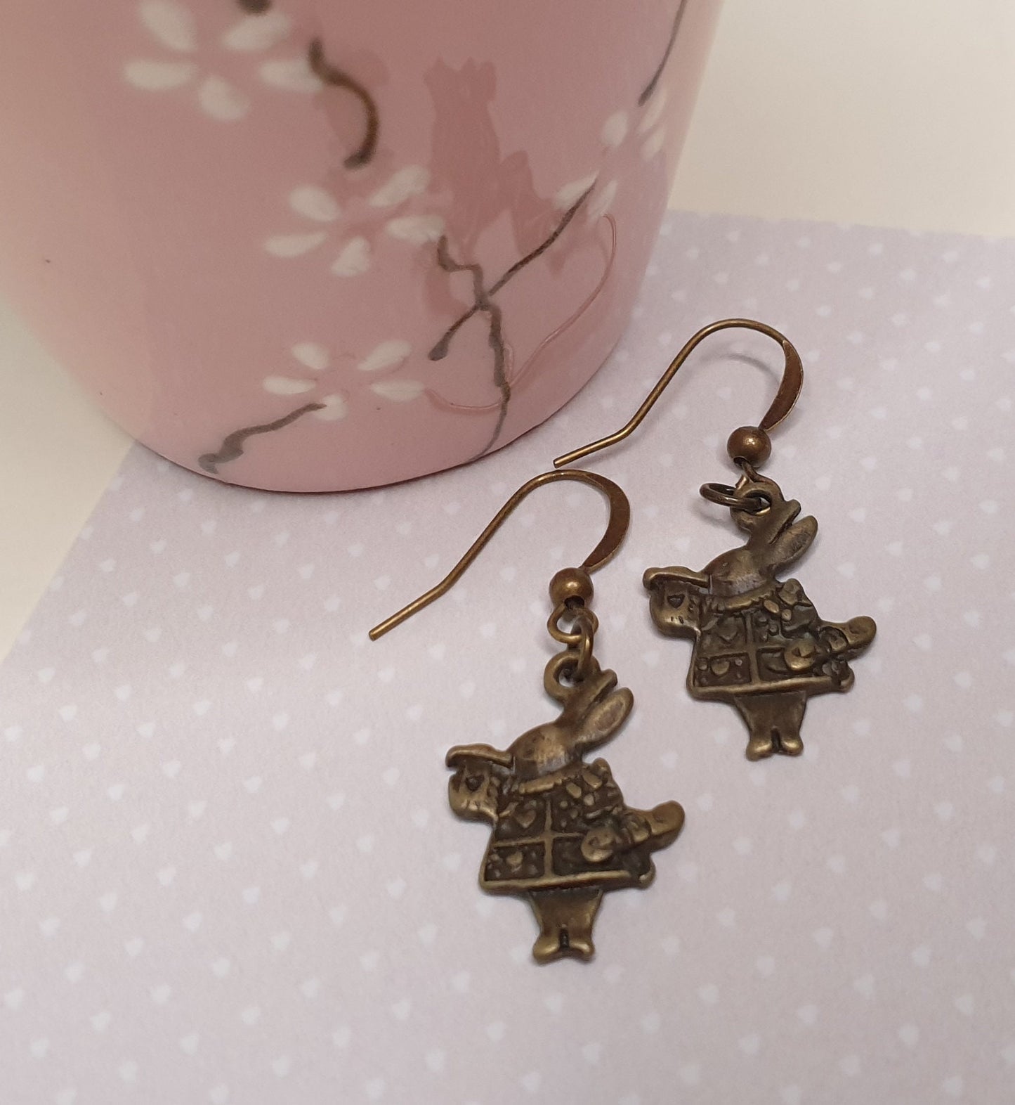 Rabbit Earrings in Bronze Tone. Rabbits, Bunny, Bunnies, Easter. Hypoallergenic Wires, Allergy, Lead, Nickel Free