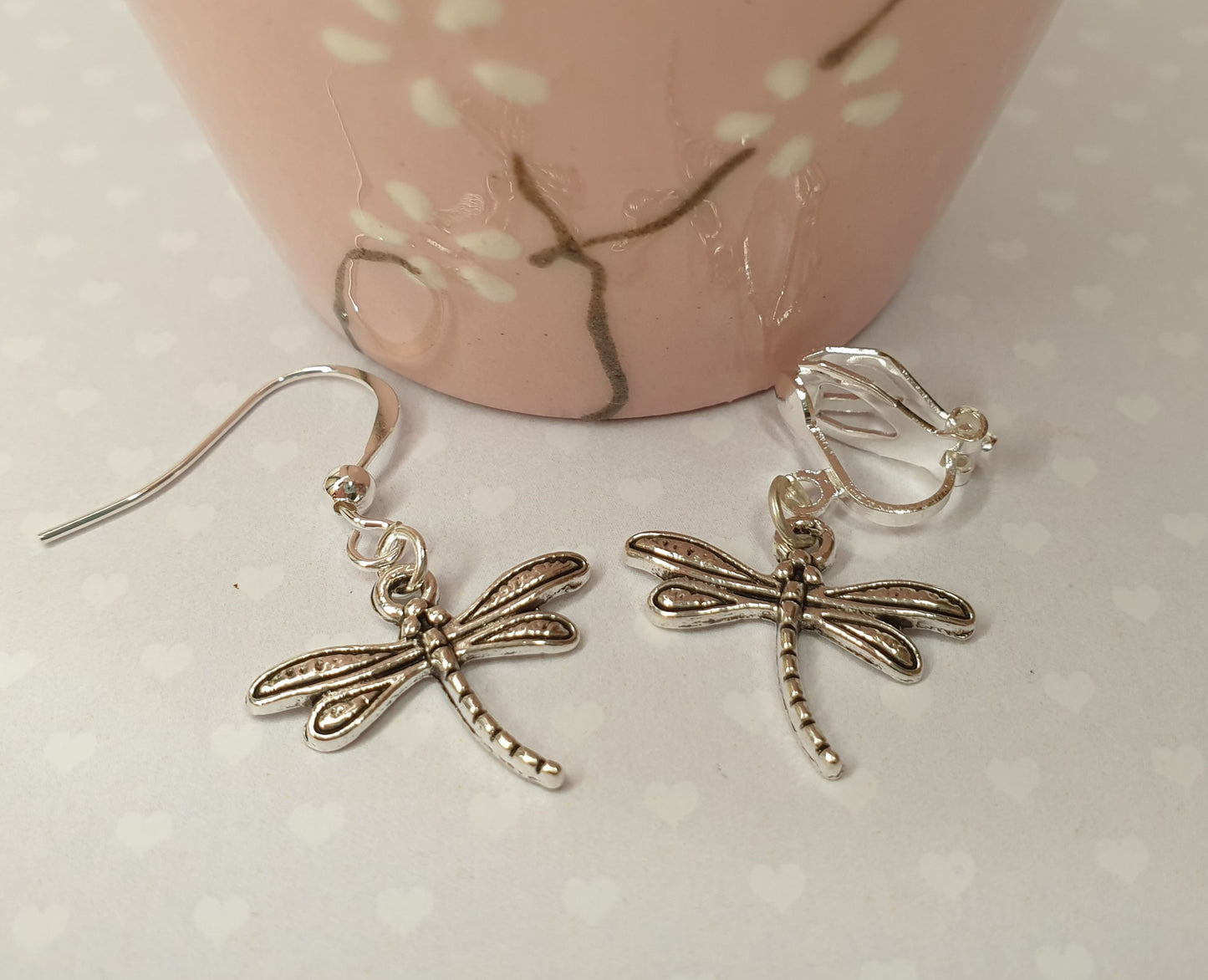 Silver Bee Earrings. Silver Dragonfly Earrings. Silver Spider Earrings. Nickel Free Earrings. Clip On Earrings.